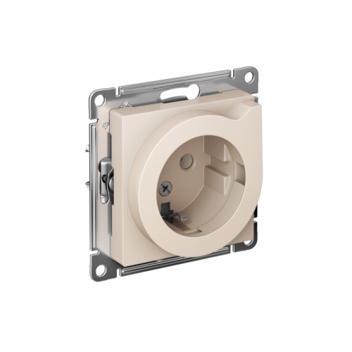 Механизм розетки 1-м СП Atlas Design с заземл. защ. шторки с выталк. 16А беж. SchE ATN000247 ATN000247