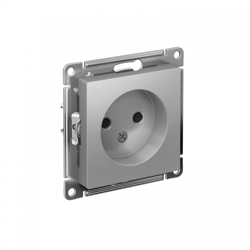 Механизм розетки 1-м СП Atlas Design без заземл. защ. шторки 16А алюм. SchE ATN000349 ATN000349