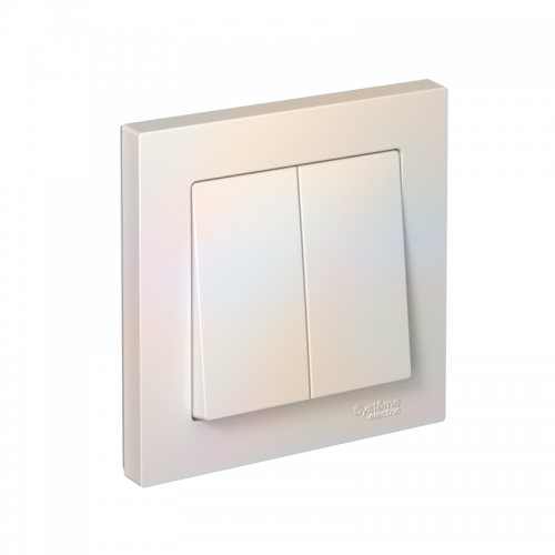 Выключатель 2-кл. СП AtlasDesign 10А IP20 (сх. 5) 10AX в сборе жемчуж. SE ATN000452 ATN000452