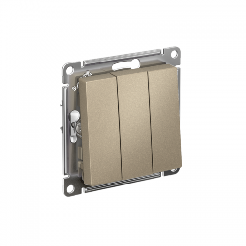 Механизм выключателя 3-кл. СП Atlas Design 10А IP20 (сх. 1+1+1) 10AX шампань SchE ATN000531 ATN000531