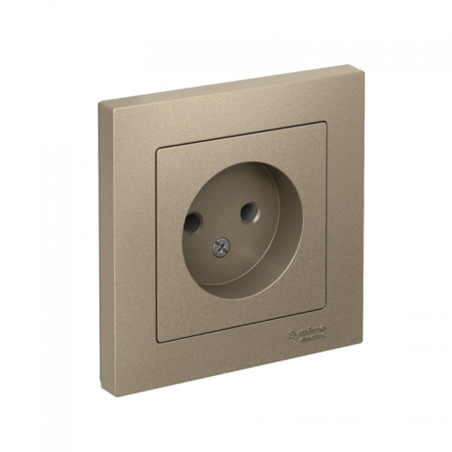 Розетка 1-м СП AtlasDesign 16А IP20 без заземл. в сборе шампань SchE ATN000540 ATN000540