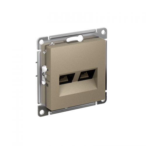 Розетка компьютерная 2-м AtlasDesign RJ45 кат.5E механизм шампань SchE ATN000585 ATN000585