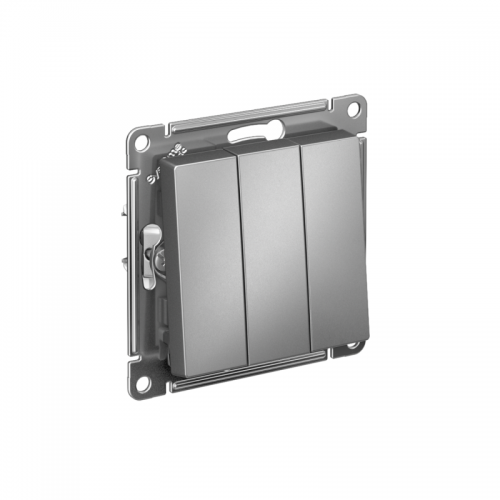 Механизм выключателя 3-кл. СП AtlasDesign 10А IP20 (сх. 1+1+1) 10AX сталь SchE ATN000931 ATN000931