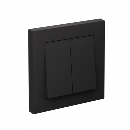 Выключатель 2-кл. СП AtlasDesign 10А IP20 (сх. 5) 10AX в сборе карбон SE ATN001052 ATN001052