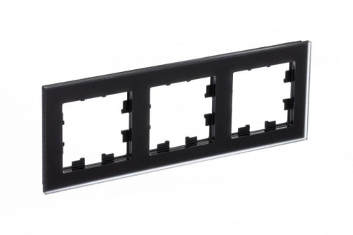 Рамка 3-м Atlas Design NATURE мат. стекло черн. SchE ATN331003 ATN331003