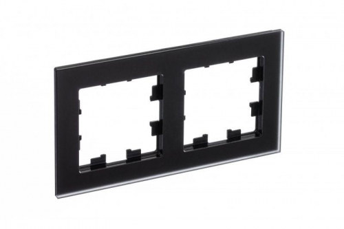 Рамка 2-м Atlas Design NATURE мат. стекло черн. SchE ATN331002 ATN331002