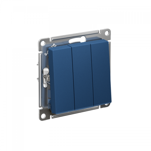 Выключатель 3-кл. AtlasDesign (сх. 1+1+1) 10AX механизм аквамарин SE ATN001131 ATN001131