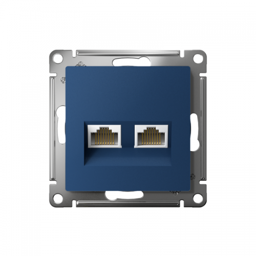 Розетка компьютерная 2-м AtlasDesign RJ45+RJ45 кат.5E механизм аквамарин SE ATN001185 ATN001185