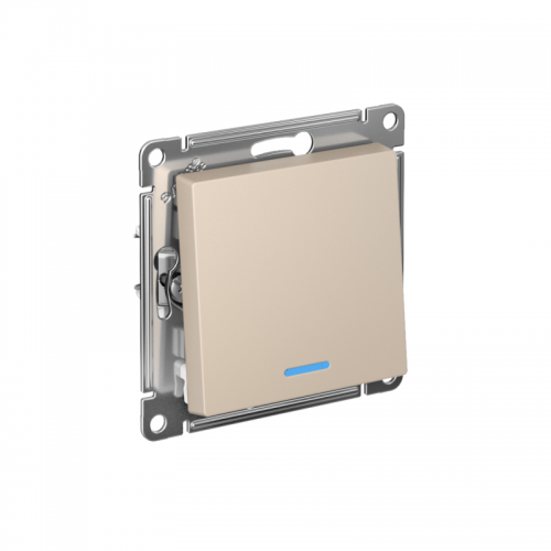 Выключатель 1-кл. AtlasDesign с подсветкой (сх.1а) 10AX мех. песочн. SE ATN001213 ATN001213