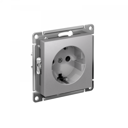 Розетка AtlasDesign 16А с заземл. быстрозажим. клем. механизм алюм. SE ATN000343S ATN000343S