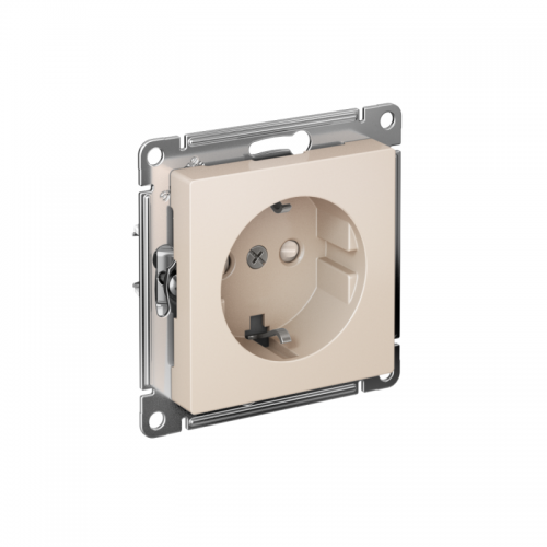 Розетка AtlasDesign 16А с заземл. защ. шторки быстрозажим. клем. механизм беж. SE ATN000245S ATN000245S