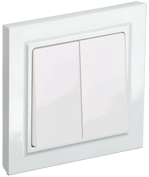 Выключатель 2-кл. СП BRITE ВСР10-2-0-БрБ 10А в сборе бел. IEK BR-V20-0-10-K01-F BR-V20-0-10-K01-F