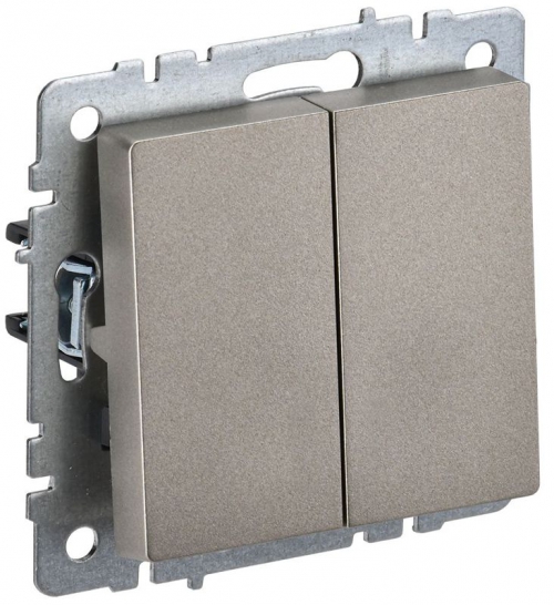 Выключатель проходной 2-кл. СП BRITE ВС10-2-6-БрШ 10А шампань IEK BR-V22-0-10-K37 BR-V22-0-10-K37