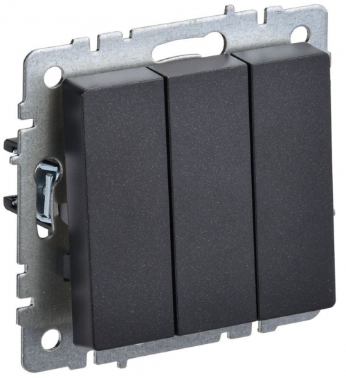 Выключатель 3-кл. СП BRITE ВС10-3-0-БрЧ 10А черн. IEK BR-V30-0-10-K02 BR-V30-0-10-K02