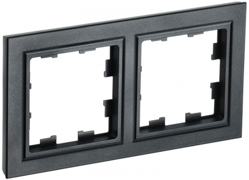 Рамка 2-м BRITE РУ-2-БрЧ черн. IEK BR-M22-K02 BR-M22-K02
