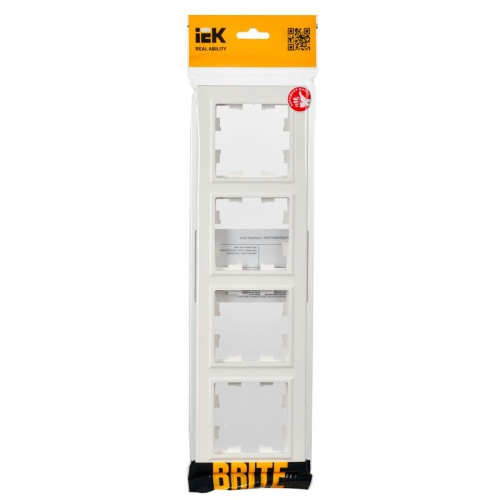 Рамка 4-м BRITE РУ-4-БрБ бел. IEK BR-M42-K01 BR-M42-K01