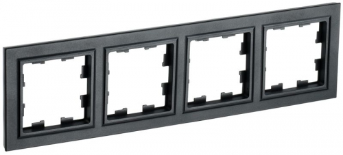 Рамка 4-м BRITE РУ-4-БрЧ черн. IEK BR-M42-K02 BR-M42-K02