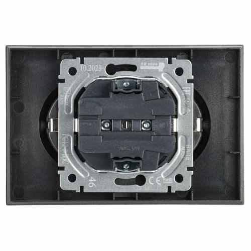 Розетка 2-м СП BRITE РС12-3-БрС 16А в сборе с заземл. без защ. шторок сталь IEK BR-R21-16-K46-F BR-R21-16-K46-F