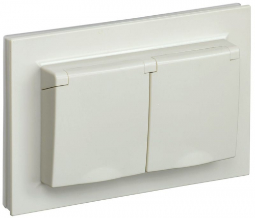 Розетка 2-м СП BRITE РСбш12-3-44-БрКр 16А в сборе IP44 с крышкой беж. IEK BR-R26-16-44-K10-F BR-R26-16-44-K10-F
