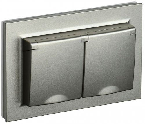 Розетка 2-м СП BRITE РСбш12-3-44-БрШ 16А в сборе IP44 с крышкой шампань IEK BR-R26-16-44-K37-F BR-R26-16-44-K37-F