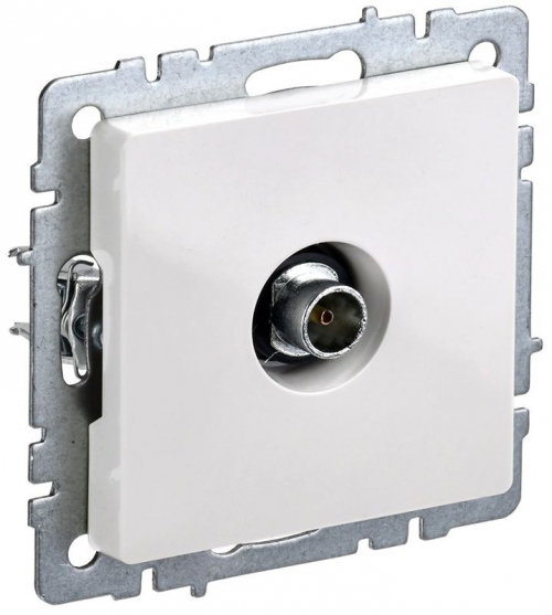 Розетка телевизионная оконечная TV СП Brite РТВ11-0-БрБ бел. IEK BR-A10-O-K01 BR-A10-O-K01