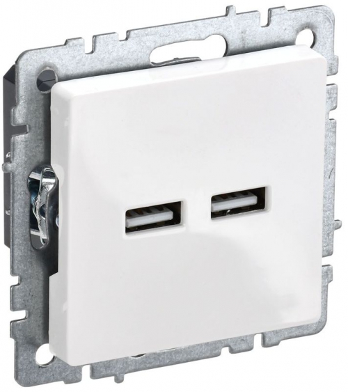 Розетка BRITE USB A+A 3.1А РЮ10-1-БрБ бел. IEK BR-U21-D31-K01 BR-U21-D31-K01