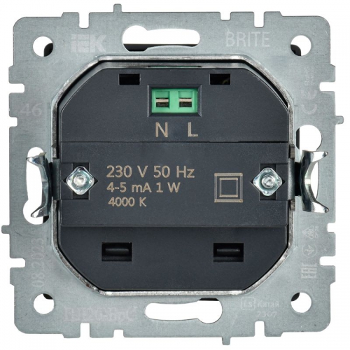 Подсветка светодиодная BRITE встраив. ПЛ20-БрС сталь IEK BR-FL20-K46 BR-FL20-K46