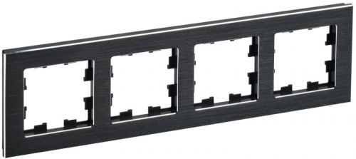 Рамка 4-м BRITE РУ-4-1-БрЧ металл черн. IEK BR-M42-M-K02 BR-M42-M-K02