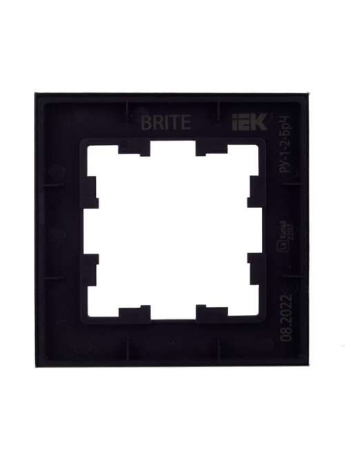 Рамка 1-м BRITE РУ-1-2-БрЧ стекло черн. IEK BR-M12-G-K02 BR-M12-G-K02