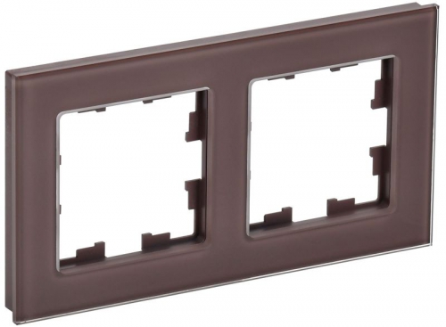 Рамка 2-м BRITE РУ-2-2-БрТБ стекло темн. бронза IEK BR-M22-G-K45 BR-M22-G-K45