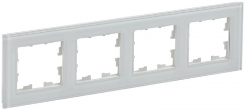 Рамка 4-м BRITE РУ-4-2-БрБ стекло бел. IEK BR-M42-G-K01 BR-M42-G-K01