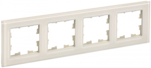 Рамка 4-м BRITE РУ-4-2-БрВа стекло ванильн. IEK BR-M42-G-K10 BR-M42-G-K10