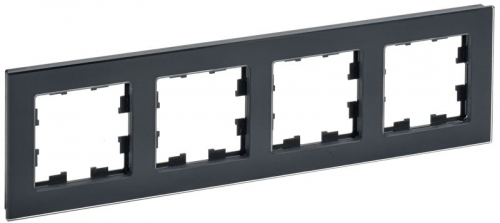 Рамка 4-м BRITE РУ-4-2-БрЧ стекло черн. IEK BR-M42-G-K02 BR-M42-G-K02