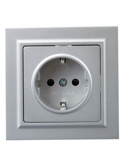 Розетка СП BRITE РСР14-1-0-БрА 16А в сборе с заземл. защ. шторки алюм. IEK BR-R14-16-K47-F BR-R14-16-K47-F