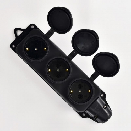 Колодка 3-м 16А IP44 2P+PE 220-240В каучук LEZARD 106-0400-0101/101 106-0400-0101/101