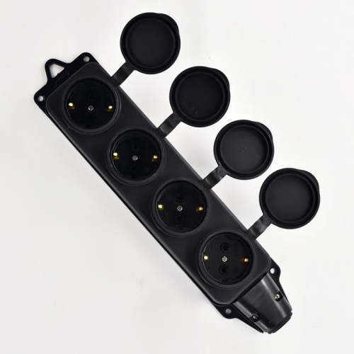 Колодка 4-м 16А IP44 2P+PE 220-240В с защ. крышками каучук LEZARD 106-0400-0107/107 106-0400-0107/107