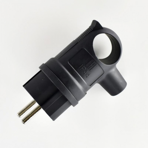 Вилка 16А 2P+PE 220-240В с ручкой каучук LEZARD 106-0400-0109/109 106-0400-0109/109