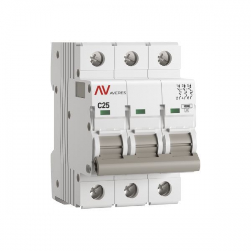 Выключатель автоматический модульный 3п C 25А 10кА AV-10 AVERES EKF mcb10-3-25C-av mcb10-3-25C-av