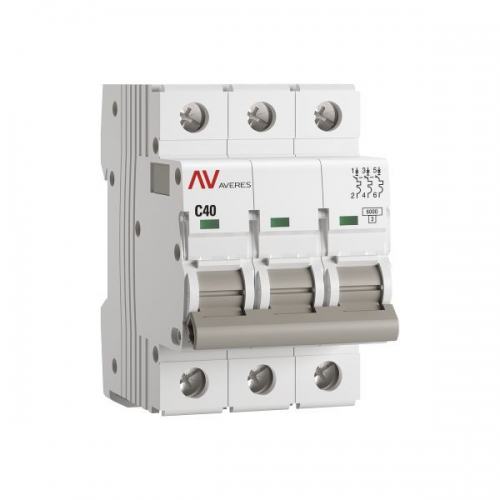 Выключатель автоматический модульный 3п C 40А 6кА AV-6 AVERES EKF mcb6-3-40C-av mcb6-3-40C-av