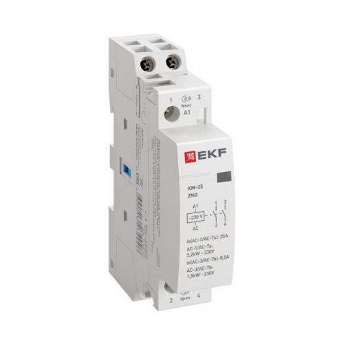 Контактор модульный КМ 25А 2NО (1 мод.) EKF km-1-25-20 km-1-25-20