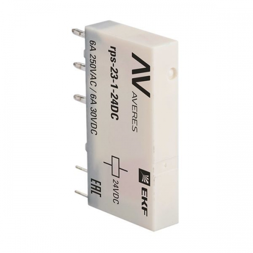 Реле промежуточное РП slim 23/1 6А 24В DC AVERES EKF rps-23-1-24DC rps-23-1-24DC