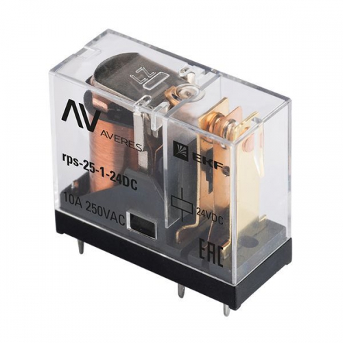 Реле промежуточное РП slim 25/1 10A 24В DC AVERES EKF rps-25-1-24DC rps-25-1-24DC