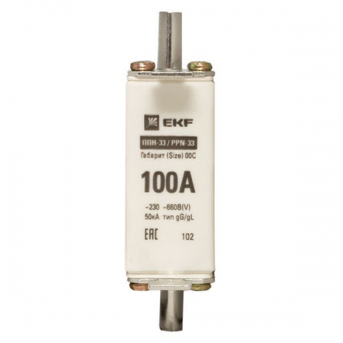 Вставка плавкая ППН-33 100/100А габарит 00С PROxima EKF fus-33/100 fus-33/100