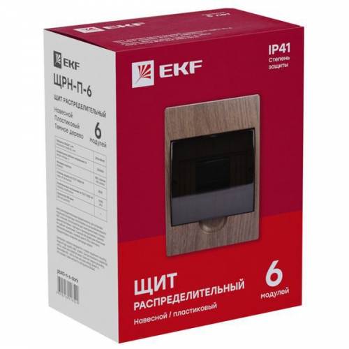 Щит ЩРН-П-6 IP41 темное дерево PROxima EKF pb40-n-6-dark pb40-n-6-dark