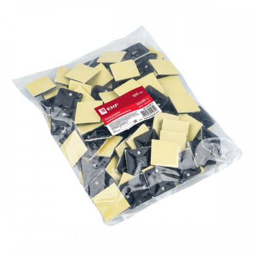 Площадка самоклеящаяся 30х30мм черн. (уп.100шт) EKF plc-30x30-b plc-30x30-b