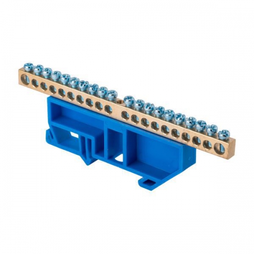 Шина нулевая N 6х9 20 отвер. латунь син. изолятор на DIN-рейку PROxima EKF sn0-63-20-d sn0-63-20-d