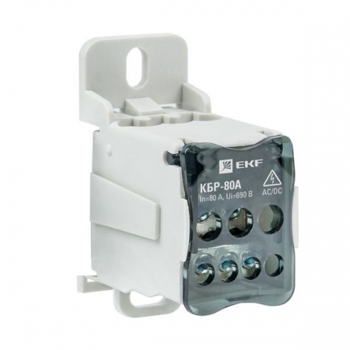 Блок распределительный КРОСС крепеж на панель и DIN КБР-80А EKF plc-kbr80 plc-kbr80