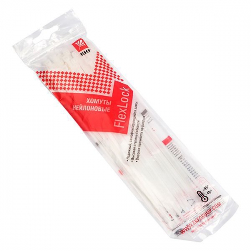 Хомут P6.6 2.5x100 FlexLock стандартный бел. (уп.50шт) PROxima EKF plc-fl-ctsw-2.5x100-r plc-fl-ctsw-2.5x100-r