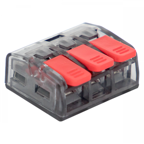 Клемма строительно-монтажная СМК 221-413 3-проводная 0.2-4кв.мм (уп.100шт) PROxima EKF plc-smk-221-413 plc-smk-221-413