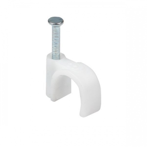 Скоба крепежная круглая с гвоздем 8мм пластик. (уп.50шт) EKF plcn-sr-8 plcn-sr-8